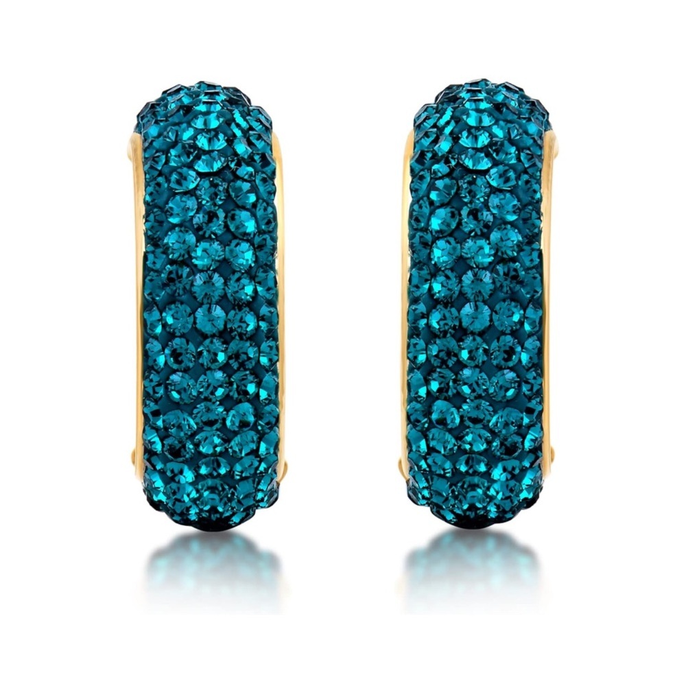 10k Solid Gold Swarovski Earrings